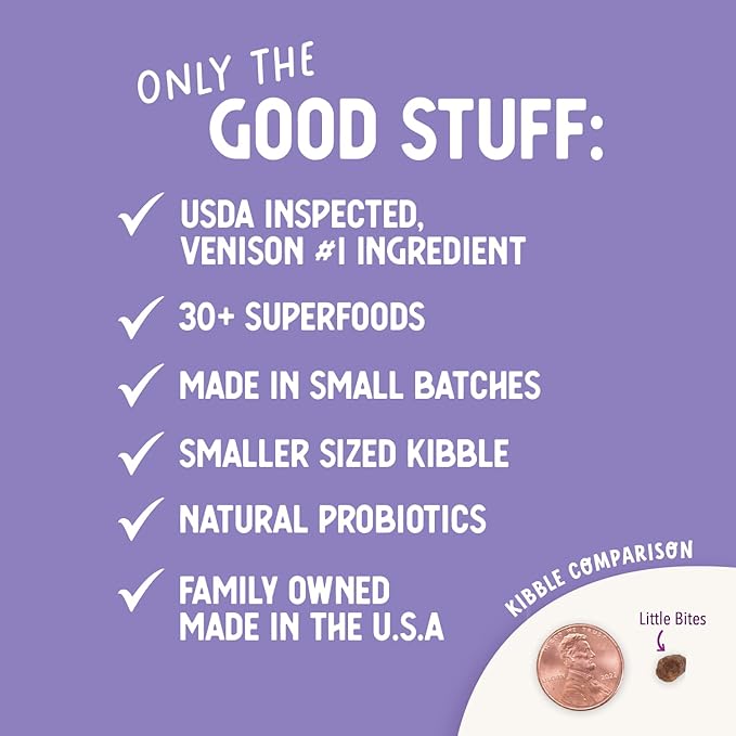 Health Extension Grain Free Venison & Sweet Potato Little Bites Small Kibble Formula with 30+ Superfoods Lean Protein, and Probiotics for Teacups, Toys & Miniature Dogs (12lb)