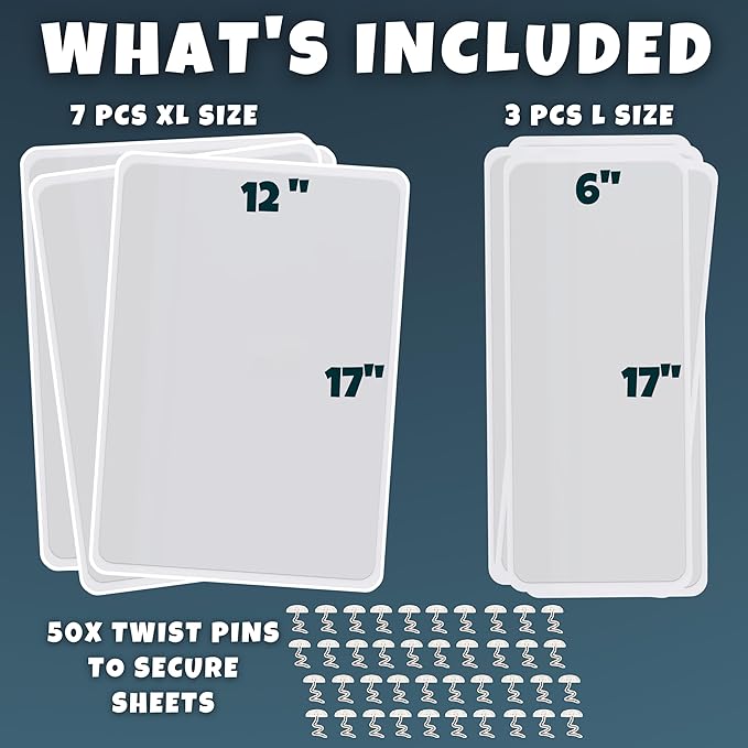 Anti Cat Scratch Furniture Protector, 10-Pack Couch Protector from Cat Claws - Heavy-Duty, Easy-to-Apply Scratching Deterrent and Shield for Sofa Corners, Walls, Doors- with 50 Twist Pins