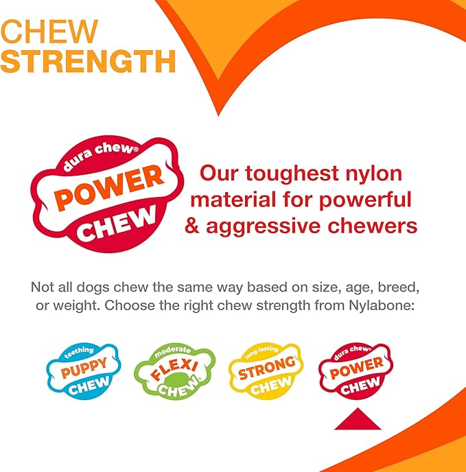 Nylabone Original Bone Power Chew Toy Value Pack for Dogs, Durable Dog Toys for Aggressive Chewers, Long Lasting Chicken, Bacon, and Peanut Butter Flavor, Small Dogs - Up to 25 Ibs, 3 Pack