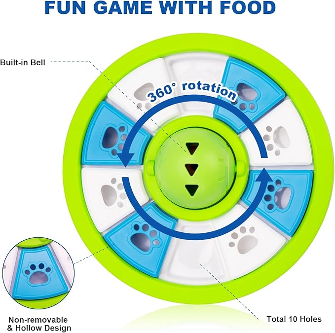 YuLohass Interactive Dogs Toys for Slow Feeder, Pets Puzzle Feeders for Food Dispenser, Cat Treat Puzzle Feeder for Medium Small Dogs Cats IQ Training Reducing Boredom Intelligence Improving (Green)