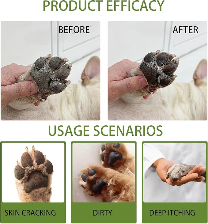 FlowFish [50 g/1.76 oz *2] Dog Paw Balm with Coconut Oil for Dogs and Cats, Dry Paw Pad Moisturizer & Essential Oils Safe for Dogs with Non-irritating Pet Care/Horse Hoof Care