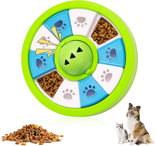YuLohass Interactive Dogs Toys for Slow Feeder, Pets Puzzle Feeders for Food Dispenser, Cat Treat Puzzle Feeder for Medium Small Dogs Cats IQ Training Reducing Boredom Intelligence Improving (Green)