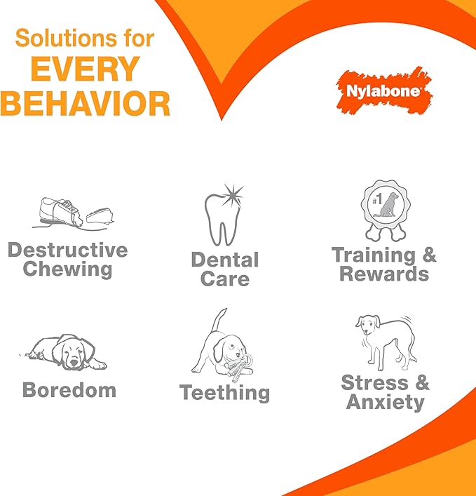 Nylabone Original Bone Power Chew Toy Value Pack for Dogs, Durable Dog Toys for Aggressive Chewers, Long Lasting Chicken, Bacon, and Peanut Butter Flavor, Small Dogs - Up to 25 Ibs, 3 Pack