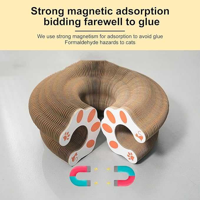 2PC Kitty Curls Cat Toy,Magic Organ Cat Toy,Cat Scratcher for Grinding Claw Cardboard Cat Toys,Interactive Scratch Pad with Toy Ball
