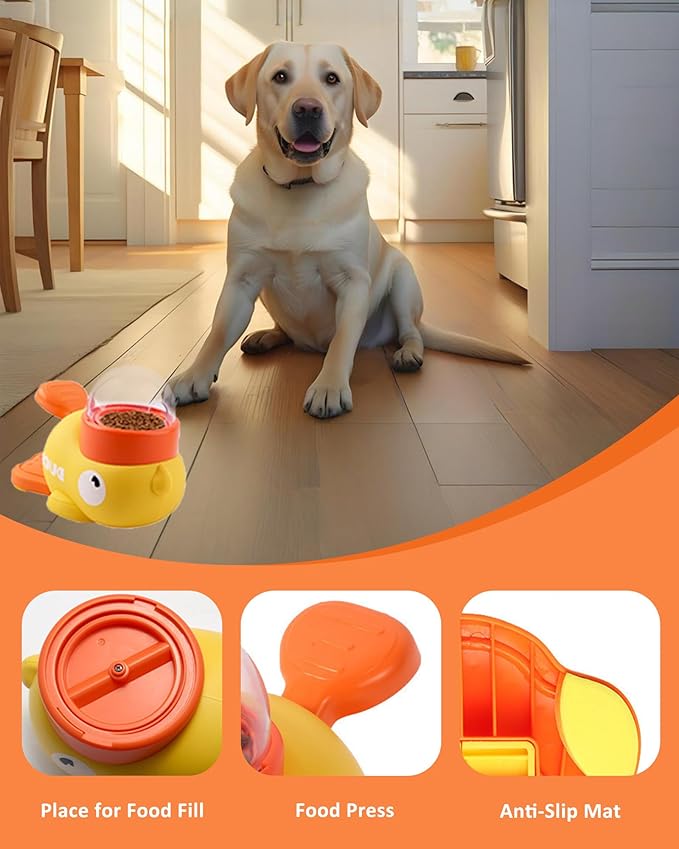Interactive Dog Puzzle Toys Treat Dispenser Dog Toys, Duck Shape Slow Feeder for Small Medium Dogs Eenrichment Toys, Promotes IQ Training Reduces Bloating Anti Gulping for Dogs and Cats
