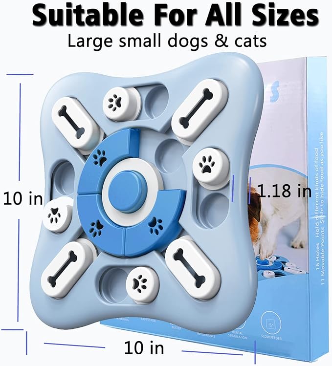 XIGOU Dog Puzzle Toys - Treat Dispensing Dog Enrichment Toys for IQ Training & Brain Stimulation - Interactive Mentally Stimulating Toy - Gifts for Puppies, Cats, Dogs