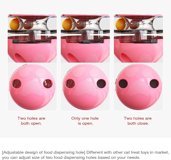 YILEAITECH Cat Toy for Indoor Cats Wobble KittenTreat Dispensing Ball Food Dispenser Puzzle Slow Feeder Balls Kitty Stimulating Indoor Interactive Brain Game Toys Gift (Pink)