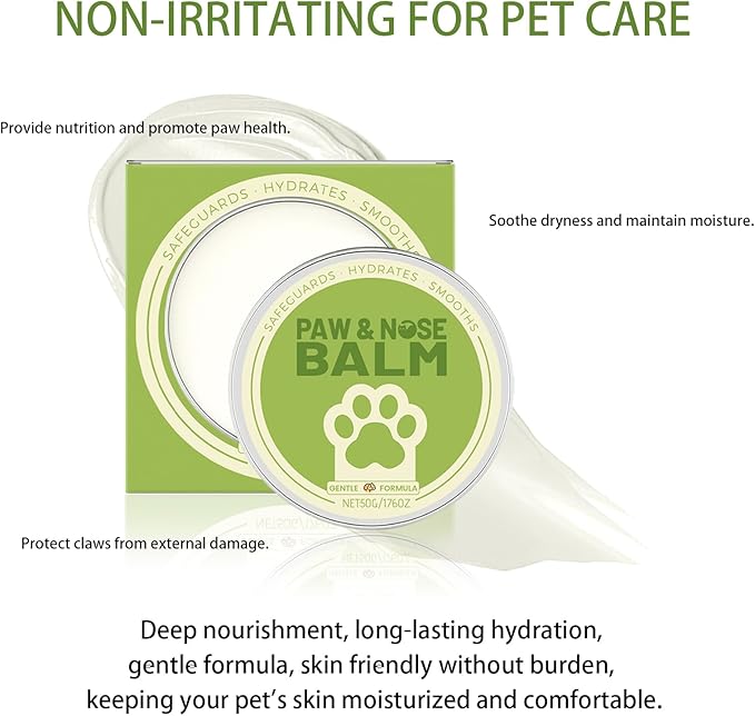 FlowFish [50 g/1.76 oz *2] Dog Paw Balm with Coconut Oil for Dogs and Cats, Dry Paw Pad Moisturizer & Essential Oils Safe for Dogs with Non-irritating Pet Care/Horse Hoof Care