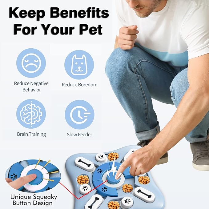 XIGOU Dog Puzzle Toys - Treat Dispensing Dog Enrichment Toys for IQ Training & Brain Stimulation - Interactive Mentally Stimulating Toy - Gifts for Puppies, Cats, Dogs