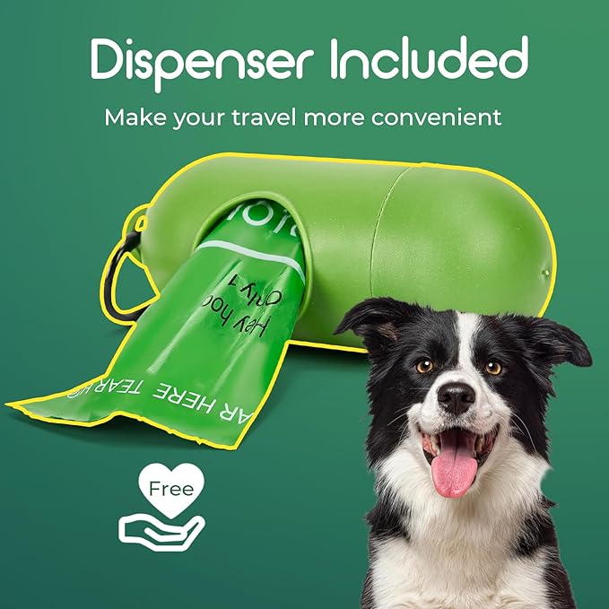 ATIFBOP Biodegradable Dog Poop Bags 150 Counts with Dispenser, Leak Proof and Extra Thick, Poop Bag Holder(Unscented)