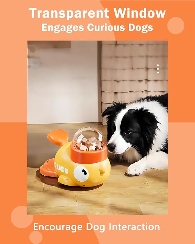 Interactive Dog Puzzle Toys Treat Dispenser Dog Toys, Duck Shape Slow Feeder for Small Medium Dogs Eenrichment Toys, Promotes IQ Training Reduces Bloating Anti Gulping for Dogs and Cats