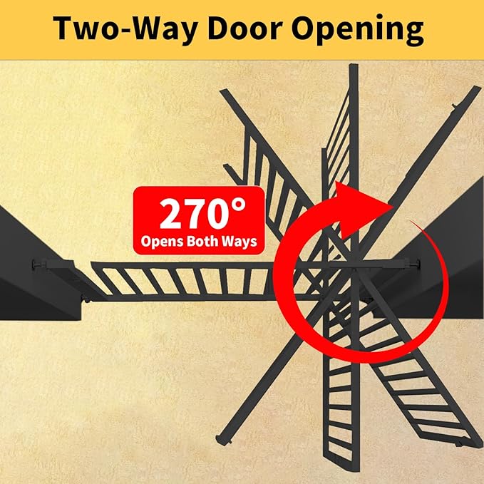 55.1 inch Extra Tall Pet Gate, Extra Wide 29.92"- 48.03" Adjustable Dog Gates, Pressure Mounted Walk Through Swing Safety Tall Cat Gate for Doorways, Stairs, Kitchen(Black)