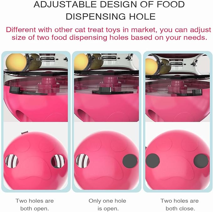 YILEAITECH Cat Toy for Indoor Cats Wobble KittenTreat Dispensing Ball Food Dispenser Puzzle Slow Feeder Balls Kitty Stimulating Indoor Interactive Brain Game Toys Gift (Rose Red)