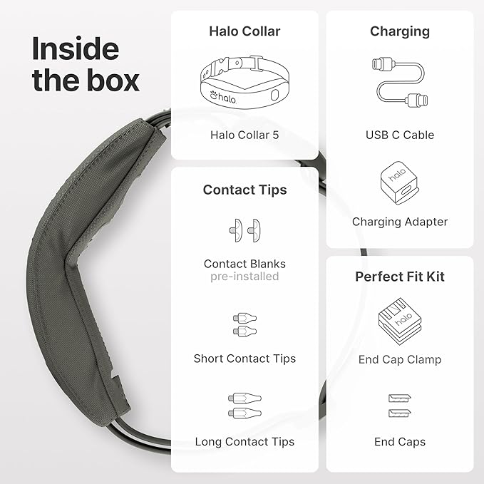 Halo Collar 5, New Wireless Dog Fence & GPS Dog Collar, Subscription Required, Waterproof, Graphite, One Size