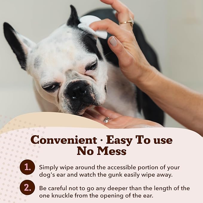 Natural Dog Ear Wipes (50 Ct) Essential Oil Infused Hygenic Dog Ear Cleanser for Dogs, Reduces Odor, Soothing Calendula, Aloe Vera, Witch Hazel, Dog Ear Itch Relief, Vegan
