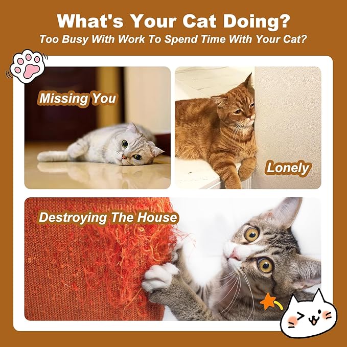 YAGUAN Cat Scratch Puzzle Enrichment Box,Cat Toy Box for Indoor,Cat Toy Box with 2 Balls & 1 Cats Teasers