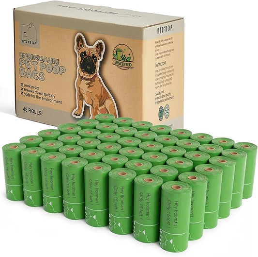 ATIFBOP Biodegradable Dog Poop Bags 480 Counts, Leak Proof and Extra Thick Doggy Poop Bags (Unscented)