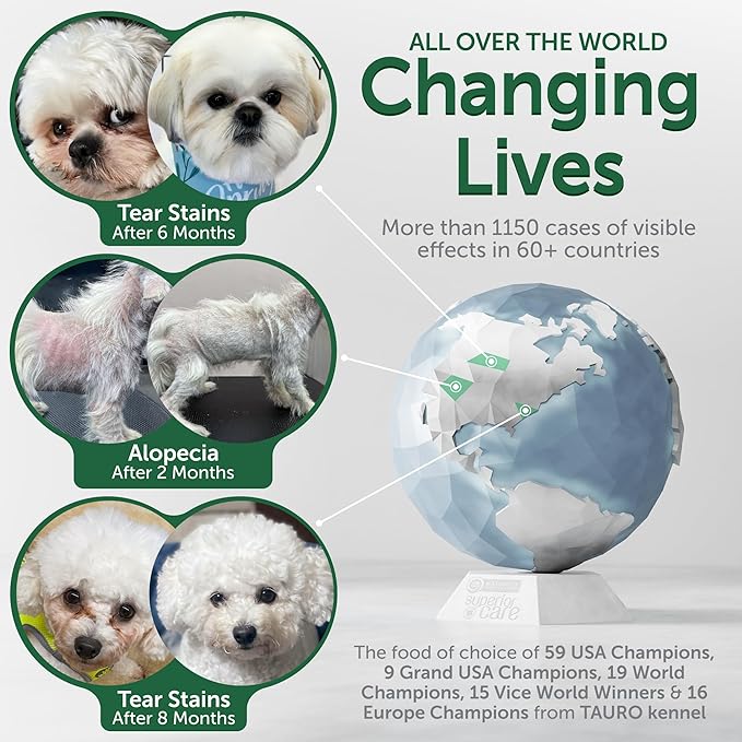 Nature's Protection Small & Large Breed Puppy Food Dry - Grain Free, High Protein, Anti-Tear Stain Formula - Dog Kibble for All Breeds with White or Light Fur (Superior Care - Salmon, 22 lb)