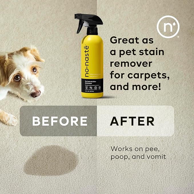 Nonaste Premium Dog Shampoo and Pet Stain & Odor Eliminator Spray (16 Oz, Pack of 2) – USDA Certified Organic Aloe & Oatmeal Dog Shampoo, and Enzyme Cleaner Stain Remover | Dog Wash, Light Fresh Scent