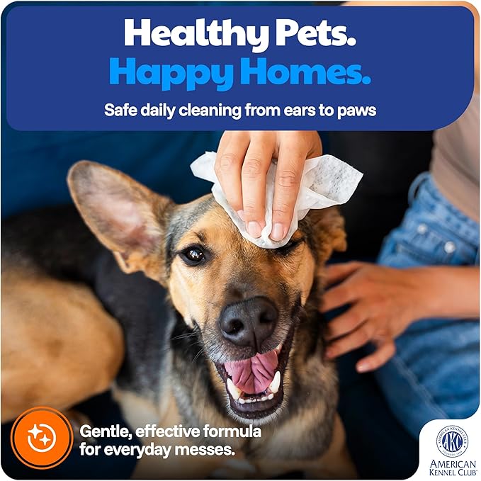 American Kennel Club Pet Cleansing Wipes Canister – 200ct – Gentle Grooming & Quick Clean-Up for Dogs & Cats – Chemical-Free, Soft, and Safe for Paws, Face, Ears, and Coat – Portable & Moist