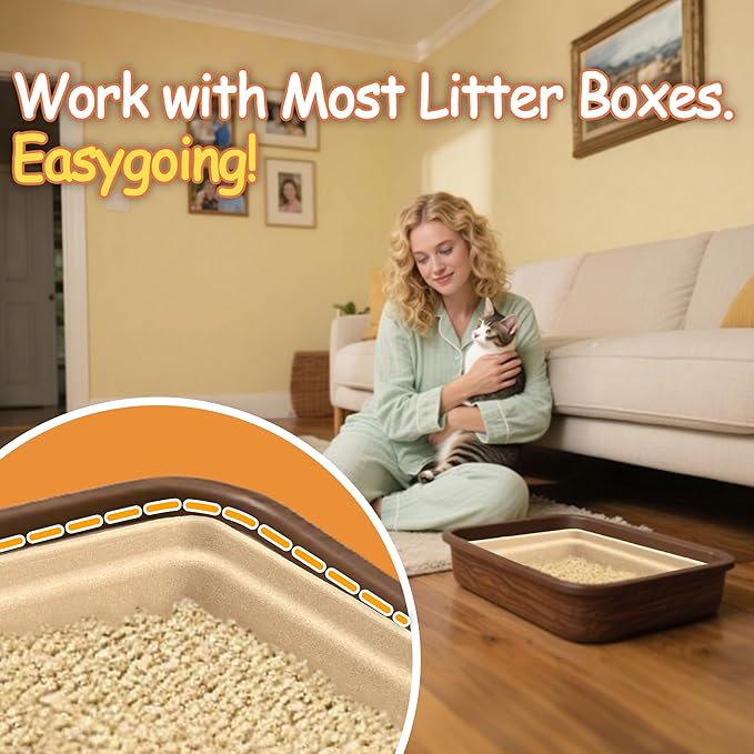 Disposable Litter Boxes for Cats Leak-Proof: 6-Pack Odor Control Sustainable Large Kitty Tray for Travel/Indoor Use