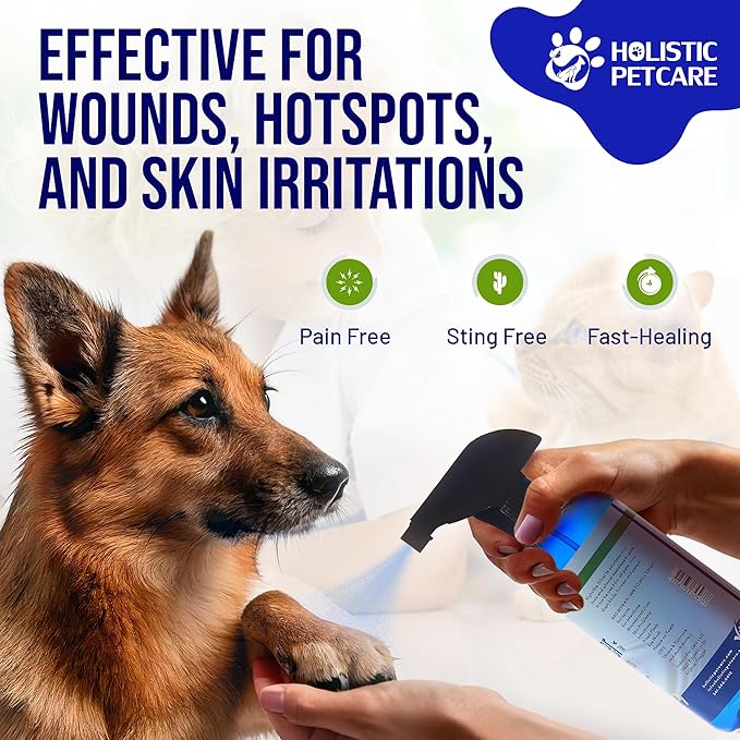 Holistic Pet Care - Colloidal Silver Spray for Dogs, Cats, Horses & Birds - 20 PPM Effective Wound Care, Hot Spot Treatment, Skin Relief & Immune Support - All-Natural Pet Silver Spray (16 Oz)