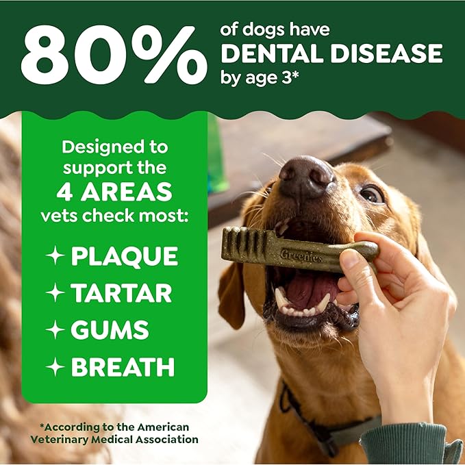 Greenies Veterinarian-Recommended Adult Natural Dental Dog Treats Teenie Size, Dog Dental Chews, Original Flavor, 27 oz. Pack, 96 Count