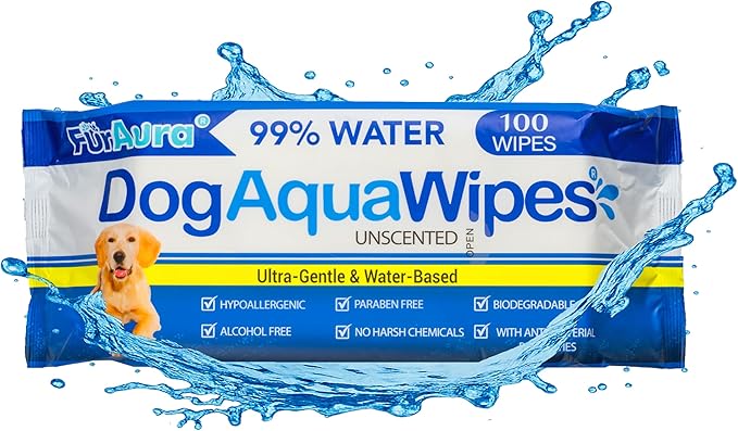 99% Water Dog Wipes, Extra Large 8x8 Puppy Wipes for Sensitive Skin – Hypoallergenic Pet Wipes for Grooming Tear Stain, Face, Ears, Eyes Paws & Butt – Alcohol Free, Biodegradable, Unscented 100 Count