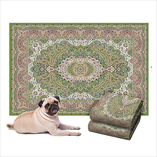LOVEWAG Washable Dog Pee Pads, 36" x 48", Waterproof, Non-Slip, Super Absorbent, Reusable Machine-Washable, 2-Pack (Peacock Garden)