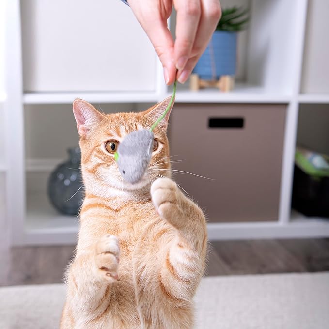 SmartyKat Skitter Critters Value Pack Catnip Cat Toys - Gray/Cream, Set of 10