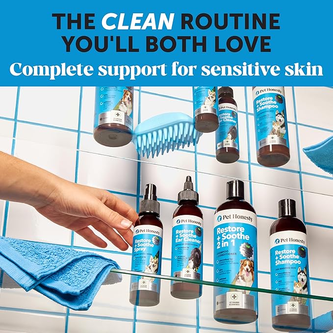 Restore + Soothe Hot Spot Spray for Dogs & Cats – Gentle Dog Skin Spray with Aloe Vera & MicroSilver BG – Soothes Itching, Hot Spots & Irritation – Dog Itch & Hot Spot Remedy for Sensitive Skin – 4oz