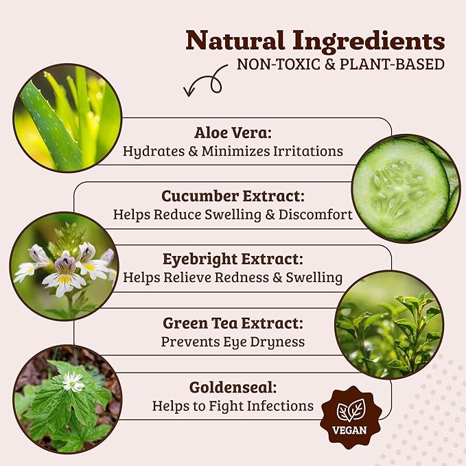 Natural Dog Eye Wipes for Dogs -100 Ct- Soothing Dog Eye Wipes with Natural, Non-Irritating Ingredients Green Tea & Goldenseal, Effective Dog Tear Stain Remover Wipe & Dog Eye Gunk Remover Wipe, Vegan