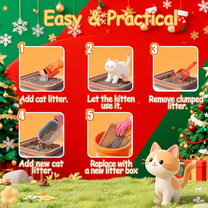 Disposable Litter Boxes for Cats Leak-Proof: 6-Pack Odor Control Sustainable Large Kitty Tray for Travel/Indoor Use