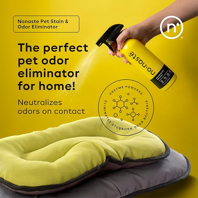 Nonaste Premium Dog Shampoo and Pet Stain & Odor Eliminator Spray (16 Oz, Pack of 2) – USDA Certified Organic Aloe & Oatmeal Dog Shampoo, and Enzyme Cleaner Stain Remover | Dog Wash, Light Fresh Scent