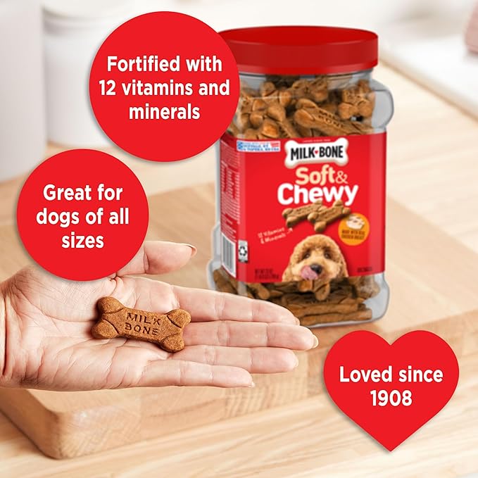 Milk-Bone Soft & Chewy Chicken Recipe Dog Treats, 25 Ounces (1 Count)