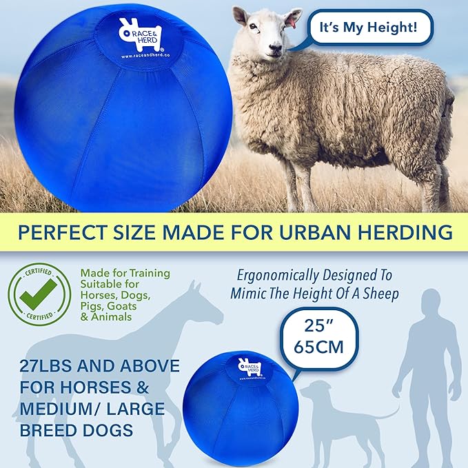 Race&Herd 25" Cover for Herding Ball for Dogs Large - Replacement Herd Balls for Dogs Toys Sleeve, Outer Layer Herding Ball for Australian Shepherd, Hearding Balls Cover Only