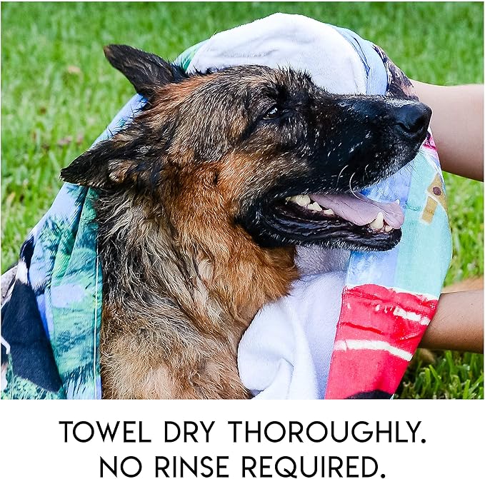 No Rinse Pet Wipes | Rinse Free Shampoo Mittens | Dogs & Cats | Bath Wipes - Bathing & Washing Pets, Hypoallergenic | No Rinse Wash Mitt | Grooming, Lather Wipe Dry - Pack of 10